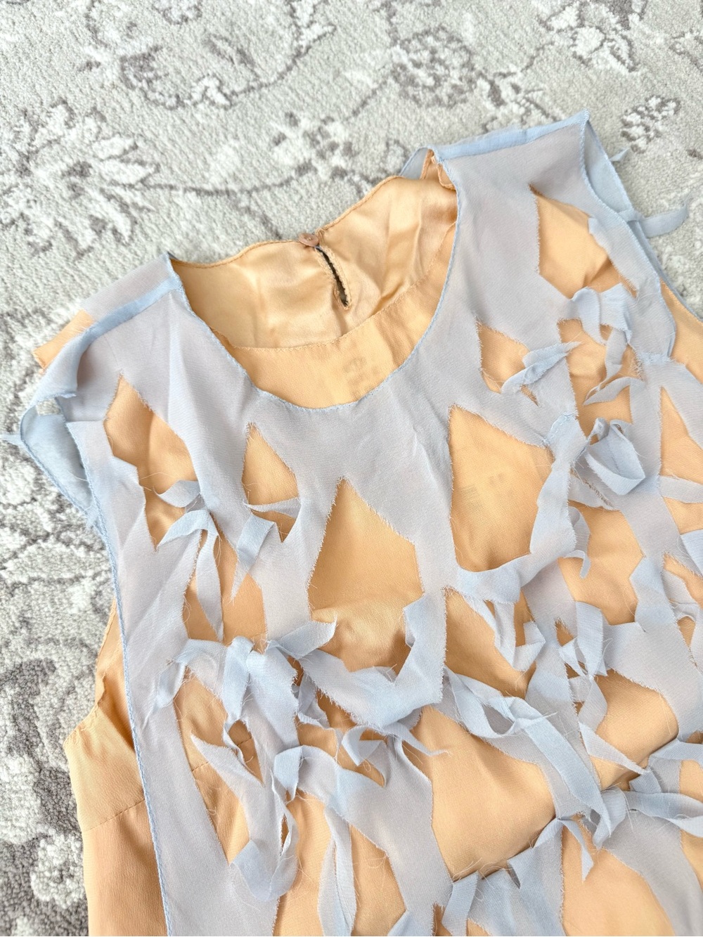 Maison Margiela Pale Blue Deconstructed Silk Top with Underlay - Size 40IT - Picture 5 of 11